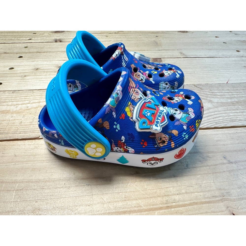 Kids Paw Patrol‎ Crocs Size 5 Blue Clogs Slide Sandals Shoes